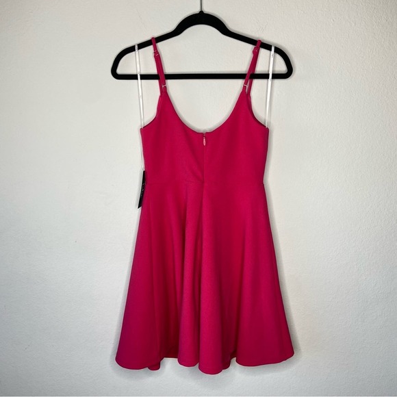 Lulu's Do You Wanna Dance Skater Dress Magenta Pink - Picture 4 of 5